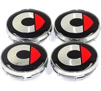 4 Pièces Cache Moyeux pour Smart ForTwo 451 2007-2015, Alliage Roue Jantes Protection (OD 60mm) Accessoires de Voiture,A