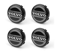 4 Pièces Cache Moyeux pour Volvo R Design xc60 v60 s60 v40 v50 s40 s80 c30 xc40 xc70, Capuchons de Moyeu de Roue Plastique ABS Anti-poussière Étanches Antirouille Décoration Accessoires