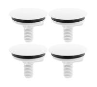 4 Pièces Cache Trou Lavabo Rond Blanc ABS 13-35 MM | Finition Blanche, Fixation par Vis Dessous, Cache Trou la Cuisine, Cache Trou Évier la Cuisine, pour Entretien Location