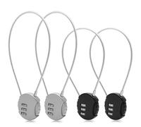 4 Pièces Cadenas Code Cable Long, Cadena à Combinaison à 3 Chiffres, Cadenas Codes Valise Avion, Cadena Codes Casier pour College Sport (2 Tailles)