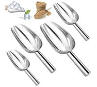 4 Pièces café Fruits Secs Pelle,Quatre Tailles Différentes Bar Pelle Glace,Argenté Pelle INOX,Scoop Alimentaire,Cuillère à Glace Grains pour Supermarchés,Cuisines Domestiques,Cafétérias et Les Bars