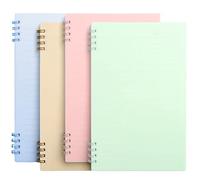 4 pièces Cahiers à Bobine, Blocs-Notes A5, Carnet de Notes Campus Wirebound, Carrelage à 180 °, 60 Pages, pour Bureau, École, Étudiant, Réunion d'Enregistrement (4 Couleurs)