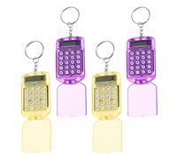4 Pièces Calcul atrice à Clapet Portable de Poche en Plastique | Porte-clés Pendentif, Usage Quotidien, Pile Bouton Incluse, Design Compact et Adorable, Style Astucieux Couleur Aléatoire