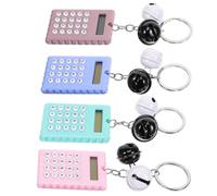 4 Pièces Calculatrice Porte-clés Biscuit Mini en Plastique | Calcul de Pourcentage, Format Léger, Usage Quotidien, Design Biscuit, Pratique en Poche, Électronique Couleur Aléatoire