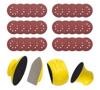 4 Pièces Cale a Poncer Set, Oxyde D'aluminium, avec Papier de Verre 60/120/180/320/400/600, Souris, Forme de la Planche à Repasser et Rond, pour le Travail du Bois, la Restauration de Meubles (Jaune)