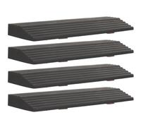 4 Pièces Caoutchouc Rampe de Seuil Antidérapante, pour Robot Aspirateur | Surface Texturée Rainures Adaptées aux Roues, Installation Rapide, pour Franchir Seuils Domestiques et Entrées de Bureaux