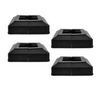4 Pièces Capuchon de Poteau Plastique Noir 60x60mm | Couvre Bases de Poteaux et Plaques, Conception en Deux Pièces, Dissimule les Vis, Résiste aux Intempéries, Installation