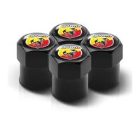 4 Pièces Capuchon de Valve Auto pour Abarth 500e, Auto Bouchons de Valve de Pneu Métal Bouchons de Valve Voiture avec Valve Pneu Voiture