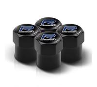 4 Pièces Capuchon de Valve Auto pour Rdesign V60 V40 XC90 S60 C30 XC60 V50 V70 S90, Bouchon Valve Pneu Voiture Aluminium, Pression Stable des Pneus,Black-6