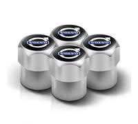 4 Pièces Capuchon de Valve Auto pour Rdesign V60 V40 XC90 S60 C30 XC60 V50 V70 S90, Bouchon Valve Pneu Voiture Aluminium, Pression Stable des Pneus,Silver-4