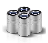 4 Pièces Capuchon de Valve Auto pour Rdesign V60 V40 XC90 S60 C30 XC60 V50 V70 S90, Bouchon Valve Pneu Voiture Aluminium, Pression Stable des Pneus,Silver-1