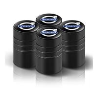 4 Pièces Capuchon de Valve Auto pour Rdesign V60 V40 XC90 S60 C30 XC60 V50 V70 S90, Bouchon Valve Pneu Voiture Aluminium, Pression Stable des Pneus,Black-1