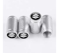 4 Pièces Capuchon de Valve Auto pour Suzuki Alto Samurai Grand Vitara Baleno SX4 Swift Jimny IGNIS, Bouchon Valve Pneu Voiture Aluminium, Pression Stable des Pneus,E-Silver