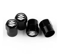 4 Pièces Capuchon de Valve Auto pour Suzuki Alto Samurai Grand Vitara Baleno SX4 Swift Jimny IGNIS, Bouchon Valve Pneu Voiture Aluminium, Pression Stable des Pneus,A-Black