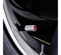 4 Pièces Capuchon de Valve Auto pour Suzuki Alto Samurai Grand Vitara Baleno SX4 Swift Jimny IGNIS, Bouchon Valve Pneu Voiture Aluminium, Pression Stable des Pneus,F-Silver