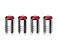 4 Pièces Capuchon de Valve Auto pour Suzuki Alto Samurai Grand Vitara Baleno SX4 Swift Jimny IGNIS, Bouchon Valve Pneu Voiture Aluminium, Pression Stable des Pneus,D-Silver