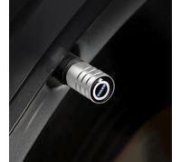 4 Pièces Capuchon de Valve Auto pour V60 V40 XC90 XC40 S60 XC60 V70 S90 V90, Bouchon Valve Pneu Voiture Aluminium, Pression Stable des Pneus,B-Silver