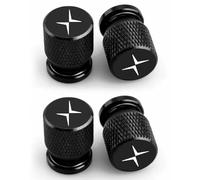 4 Pièces Capuchon de Valve Auto pour Volvo Polestar 2 Polestar 3, Bouchon Valve Pneu Voiture Aluminium, Pression Stable des Pneus,Black