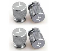 4 Pièces Capuchon de Valve Auto pour Volvo Polestar 2 Polestar 3, Bouchon Valve Pneu Voiture Aluminium, Pression Stable des Pneus,Silver