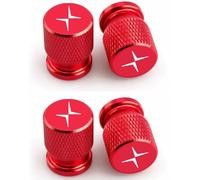 4 Pièces Capuchon de Valve Auto pour Volvo Polestar 2 Polestar 3, Bouchon Valve Pneu Voiture Aluminium, Pression Stable des Pneus,Red