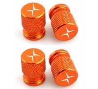 4 Pièces Capuchon de Valve Auto pour Volvo Polestar 2 Polestar 3, Bouchon Valve Pneu Voiture Aluminium, Pression Stable des Pneus,Orange