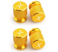 4 Pièces Capuchon de Valve Auto pour Volvo Polestar 2 Polestar 3, Bouchon Valve Pneu Voiture Aluminium, Pression Stable des Pneus,Yellow