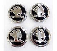 4 Pièces Car Cache Moyeux pour Skoda Fabia, Octavia, Superb, Yeti 56 mm, Capuchons Centre Roue Centrale Logo Enjoliveur Jantes Décoration Accessoires