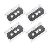 4 Pièces Cassette Audio Vierge 30 en Plastique, Style Vintage | Boîtier Transparent, Noir, pour Voix Diy, Musique et Cours, Enregistrement Clair et Stable