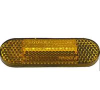 4 Pièces Catadioptre Moto, 96mm X 24mm Plastique Moto Catadioptre Adhésif Réflecteur Autocollant Arrière Accessoires pour Vélo Scooter Scooter électrique Cycles Avertissement de Nuit de Tube Jaune