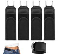 4 pièces Ceinture Sans Boucle Ceinture à Crochet Métallique Élastique | Invisibles et Réglables Ruban Adhésif Magique Avec Crochets pour Homme et Femme pour Pantalon Jean Sport et Quotidien