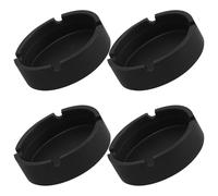 4 Pièces Cendrier Décoratif Rond en Silicone Noir