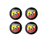 4 Pièces Centre de Roue Décoratifs pour Abarth 124 GT 2018-2019, Autocollants de Cache Moyeu Roue Voiture Stickers Enjoliveurs Faciles à Installer et Durables,60mm-Black