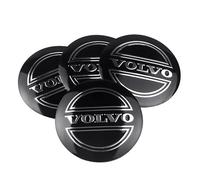 4 Pièces Centre de Roue Décoratifs pour Volvo C70 Coupe Cabrio II 2009-2013, Autocollants de Cache Moyeu Roue Voiture Stickers Enjoliveurs Faciles à Installer et Durables,Black- 65mm
