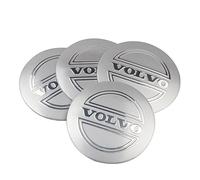 4 Pièces Centre de Roue Décoratifs pour Volvo C70 Coupe Cabrio II 2009-2013, Autocollants de Cache Moyeu Roue Voiture Stickers Enjoliveurs Faciles à Installer et Durables,Silver- 65mm