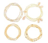 4 Pièces Chaîne de Taille Perlée pour Bikini Femme en Verre | Bijou Léger et Fiable, Lot D’une Pièce, pour Fête Balnéaire et Morphologie Féminine