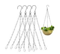 4 pièces chaînes de panier suspendus 3 points 15, 75 pouces chaîne robuste pour paniers suspendus remplacement en métal pour mangeoire à oiseaux pots de fleurs chaînes panier, 3 points, chaîne pour