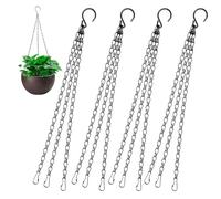 4 Pièces Chaînes de Paniers Suspendus, 40 cm Chaîne En Métal de Suspension, Chaîne de Pot Fleur, Chaînes de Suspension avec Crochets pour Nichoirs, Jardinières, Lanternes, Intérieur Et Extérieur