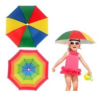 4 Pièces Chapeau Parapluie de Tete en Couleur Chapeau Parapluie Convient Aux Activités de Plein Air Telles Que la Pêche, Les Vacances à la Mer, le Vélo, les Sports de Balle, l'Escalade, Etc.