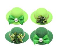4 Pièces Chapeau Vert Saint Patrick pour Bouteille de Vin, Décoratif en | Ornement Festif, Style Adorable et Créatif, pour Tables de Fête, Club, Photobooth et Dolls