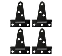 4 Pièces Charnière en T Zinguée 2 Pouces, Robuste, 6 Trous | Montage Facile, Démontage Rapide, Roulement Fendu, Usage Maison et Clubs, Finition Noire