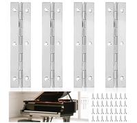 4 Pièces Charnière Piano, 120mm×25mm Charnière Inox Acier Inoxydable avec 32 Vis Charniere Porte pour Portes D'armoire Piano