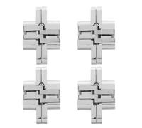 4 Pièces Charnière Plate Pliante 43mm en Alliage de Zinc, 180° | Finition Noir Argenté, Montage Caché Discret, Style Rétro, pour Meubles Miniatures et Projets DIY