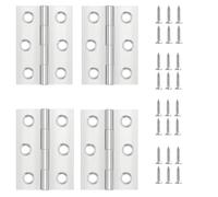 4 Pièces Charniere Porte,Charniere Inox,Charnière Invisible,Charnière plate,Porte Placard/Petites Portes/Tiroirs/Fenêtres/Pianos/Coffret à Bijoux Armoires de Quincaillerie de Meubles de Maison