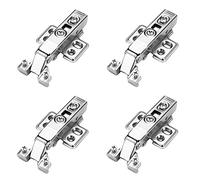 4 pièces Charnières porte d'unités de cuisine, Charnières portes garde-robe d'armoire à fermeture douce, Charnière portes pliantes avec des vis, Sourdine hydraulique (Coude droit/couverture complète)
