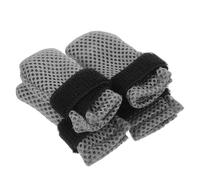 4 Pièces Chaussures Anti-griffures, Gris M, Polyester Ajustable | Intérieur Doux, Semelle Antidérapante, Fermeture Sûre, pour Toilettage et Soins, Léger et Respirant