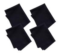 4 Pièces Chiffon Lunettes Noir,Chiffons Microfibre de Nettoyage,Chiffon Lunettes de Vue Anti Traces,Chiffon de Nettoyage Réutilisables pour Lunettes,Ecrans,Tablettes,Caméras-15 x 18 cm