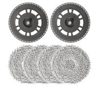 4 Pièces Chiffons Lingettes avec 2 Supports de Rechange, Serpillières Tampon Convient pour Aspirateur Dreame L10s Pro Ultra Heat, X40 Ultra, X40 Master, L40 Ultra, L20 Ultra, Mova E30 Ultra