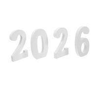 4 Pièces Chiffres en Bois Blancs Décoratifs, Numéros | Bois Finition Blanche Nette, Style Moderne Rustique Minimaliste, pour Étagères, Mur et Décor de Table