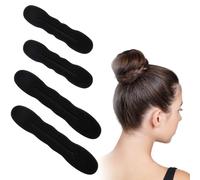 4 Pieces Chignon Magique, Magic Hair Bun Maker Twist, Coiffure Donut Bun Maker, Cheveux Magiques pour Chignon, Accessoires de Mise en Forme pour Chignon (2 Petits, 2 Grands) (Noir)