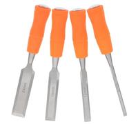 4 Pièces Ciseau à Bois pour Menuiserie DIY, 6mm 12mm 18mm 24 MM | Manche Plastique et Acier, Prise Confortable, Bords Polis, Sculpture du Bois et Cuir, Usage Maison
